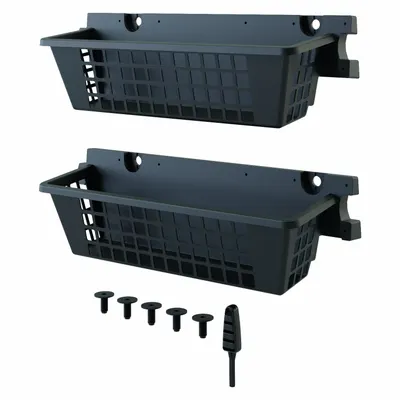 SUNCAST Basket Storage Accessory: 25 in x 7 1/4 in x 7 in, Black, Resin, 2 Shelves - Storage Accessories for Steel Sheds