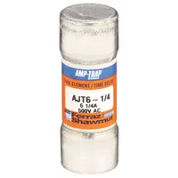 MERSEN Fuse: AJT Series, Class J, Cylindrical Body, Time-Delay, 6.25 A, 600 V AC, 500 V DC (MPN AJT6-1/4N)