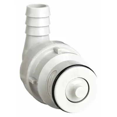 COLDER Quick Connection Insert: 90° Elbow, 3/8 in ID Size, Barbed x Barbed, Polypropylene - Polypropylene Quick-Disconnect Tube Fittings