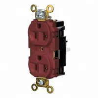 HUBBELL Receptacle: Duplex, 5-20, Red, 125V AC, 20 A, 2 Pole / 3 Wire (MPN HBL5362STR)