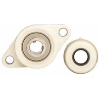 NTN 2 Bolt Flange Bearing: Radial Ball, 1 1/4 in Bore, Polymer, Set Screws, 6 13/32 in Lg, Rhombus (MPN SUCNFL207-20C0FG1)