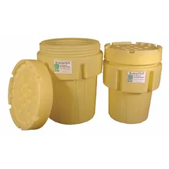 This plastic lid is designed for overpack drums and salvage drums, providing a secure seal for containment, storage, or transport of materials. It is compatible with drum part number 0580 and comes in a tan color.