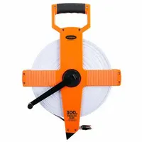 KESON Long Tape Measure: Manual, OTR-10M-300, Metric/SAE/Engineers Scale, 300 ft / 100 m, Plastic