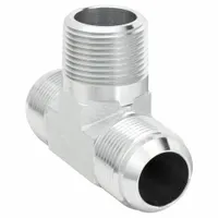 Hydraulic Hose Adapter: 1 in x 1 in x 1 in Fitting Size, Male x Male x Male, NPTF x JIC x JIC, Rigid (MPN 2030-16-16S)