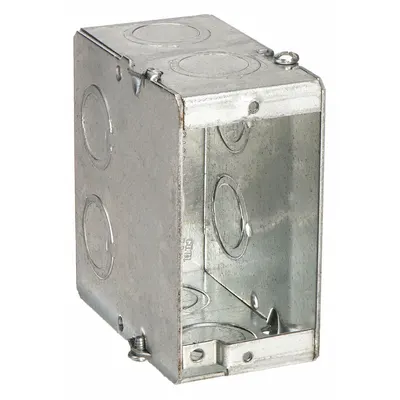 RACO Electrical Box: Steel, 1 Gangs, 3 1/2 in Box Dp, 1 15/16 in Box Wd - Masonry Electrical Boxes