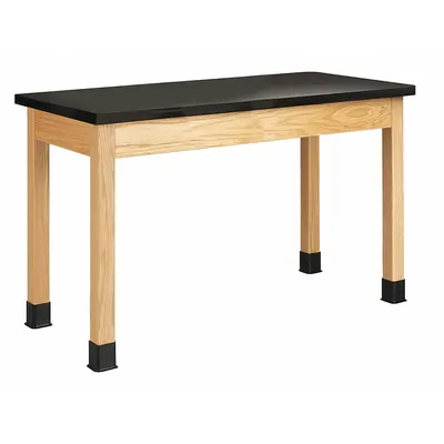 DIVERSIFIED SPACES Table: 24 in Overall Wd, 30 in Overall Ht, 5 ft Overall Lg, Phenolic, 500 lb Load Capacity - Fixed-Height Laminate Surfaced Lab Tables