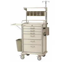 METRO Medical Procedure Cart: Aluminum, (2) Swivel/(2) Swivel with Brake, Taupe, White, 6 Drawers (MPN MBP3210ANES2)