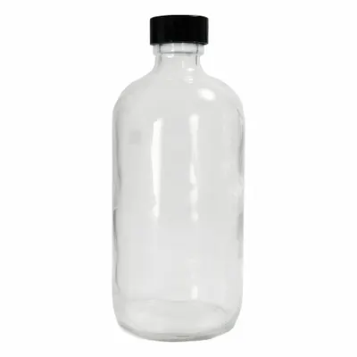 QORPAK Bottle: 960 mL, Amber, 33-400, Phenolic, 20, PolyCone - Safety Coated Narrow Mouth Round Glass Lab Bottles