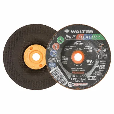 WALTER SURFACE TECHNOLOGIES Depressed Center Grinding Wheel: Type 29 - General Purpose Grinding Wheels for Carbon & Stainless Steel