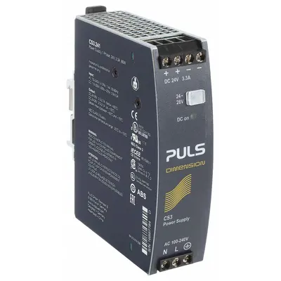 PULS DC Power Supply: DIN Rail, 80 W Output Power - Rated, 2.7 A Current - Output - DIN Rail Mount DC Power Supplies