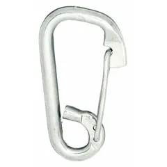 This load-rated spring snap features a wire gate opening and stainless steel construction. With a working load limit of 1,432 lb, it is suitable for non-lifting applications such as securing ropes, chains, or tie-downs in marine, rigging, and industrial environments where corrosion resistance is required.