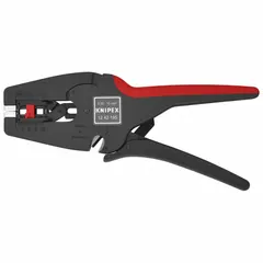 This wire stripper is designed for manual stripping of stranded wire from 32 AWG to 8 AWG. It features a straight edge blade and standard cushion grip for comfort during electrical maintenance, panel building, and industrial wiring tasks.