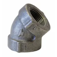 Metal Pipe Elbow: 2 1/2 in x 2 1/2 in, Threaded x Threaded, Class 125, 175 psi @ 150° F, 45° Elbow (MPN 0300029006)