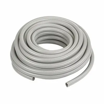 HUBBELL WIRING DEVICE-KELLEMS Ploytuff: 1 in Trade Size, Gray, 100 ft Nominal Lg - Liquid-Tight Flexible Plastic Conduit