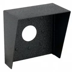 This black, powder-coated carbon steel cover houses card readers, entry/exit buttons, intercoms, or keypads in gate operator access control systems. It provides protection for access control devices in commercial or industrial entry applications.