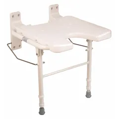 This shower bench provides a stable, slip-resistant seat for bathing, suitable for users with limited mobility or balance issues. It is constructed of moisture-resistant plastic for use in wet environments. The bench supports up to 250 lb and has a maximum seat width of 16 inches.