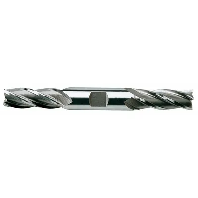 YG-1 Square End Mill: High Speed Steel, TiN Coated, Double End, 4 Flute, 3/8" Mill Dia - Double-End High-Speed Steel Square End Mills