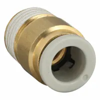 SMC Push-Fit Adapter Fitting: 8 mm OD x 1/4 in Pipe Size, Push-to-Connect x BSPT, Brass, White (MPN KQ2S08-02AS)