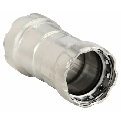 VIEGA MEGAPRESS Crimp Coupling Fitting: 2 in Pipe x 2 in Pipe Size, Press-fit x Press-fit - Potable Water Stainless Steel Press Fittings