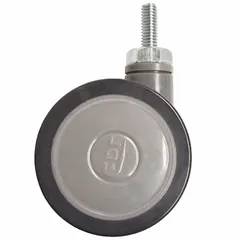 This ALCO swivel caster features a stem mounting type and no brake, with a gray frame. It is designed for use with NOA AP Riser and Elite Riser healthcare beds, providing smooth mobility for patient transport and bed positioning in medical facilities.