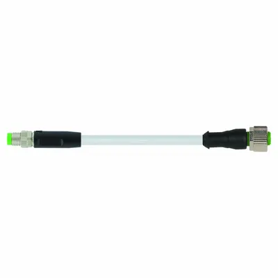 MURRELEKTRONIK Cordset: M8 Male Straight X M12 Female Straight, PUR, Gray - M12 x M8 Cordsets with PUR Jacket for Twisting Applications
