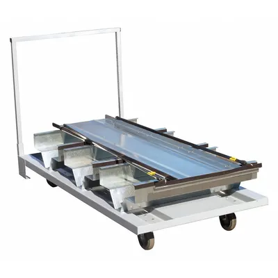 VISIONTRON Storage Cart, 18 Posts: Gray - Storage Carts for Retractable Belt Barriers