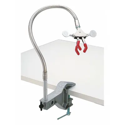 OHAUS Column Clamp: Flex System Clamp, 12 3/8 in Overall Lg, 0 in Min Jaw Opening - Lab Clamps