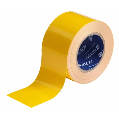 BRADY Floor Marking Tape: Gen Purpose, Solid, Yellow, 3 in x 100 ft, 8 mil Tape Thick - General Purpose Floor Marking Tape