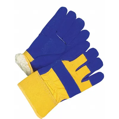 BDG Leather Gloves: Premium, Work Glove, Cowhide, Wing Thumb, Safety Cuff, Acrylic - Work Gloves