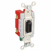 HUBBELL Wall Switch: Locking Switch, Double Pole, Maintained, Black, 120/277V AC, 20 A (MPN HBL1222L)