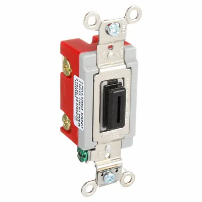 HUBBELL Wall Switch: Locking Switch, Double Pole, Maintained, Black, 120/277V AC - Locking Wall Switches