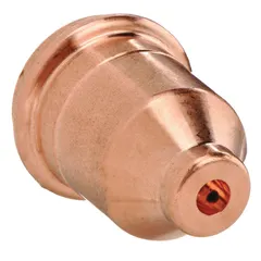 This nozzle is a consumable component for Hypertherm T45m/5v handheld plasma torches. Rated at 45 A, it focuses and directs the plasma arc for precise cutting of conductive metals in handheld plasma cutting applications.