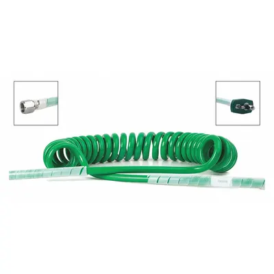 MAXTEC Single-Coil Oxygen Hose, 1/4 in, Green, Brass Fittings, DISS Female - Single-Coil Oxygen Hoses