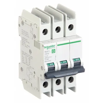 SCHNEIDER M9F43303 D-Curve - D-Curve, 3-Pole UL489 DIN Rail-Mount Miniature Circuit Breakers