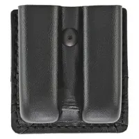 HEROS PRIDE Magazine Pouch: Black, Synthetic Leather, Plain, 3 1/2 in x 7/8 in, Open Closure (MPN 1437P)