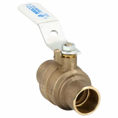 NIBCO NJ9901A Bronze Full Port Ball Valve, 1 in, Sweat x Sweat, Lever Handle - Bronze Ball Valves