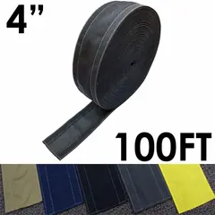 This fabric hook-and-loop cable floor cover is 4 inches wide and 100 feet long, made of black nylon. It is used to manage and protect cables on floors, reducing trip hazards in industrial, commercial, and event settings.