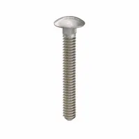 Carriage Bolt: Square Neck, #10-24 Thread Size, 1 1/2 in lg, Stainless Steel, 18-8, Plain, 25 PK (MPN ZBOLT-4948)