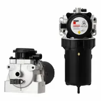 Cartridge-type crankcase ventilation filter with synthetic media, 15 3/8 in overall length, and bottom configuration. Designed to filter oil mist and contaminants from engine blow-by gases in heavy-duty diesel engines