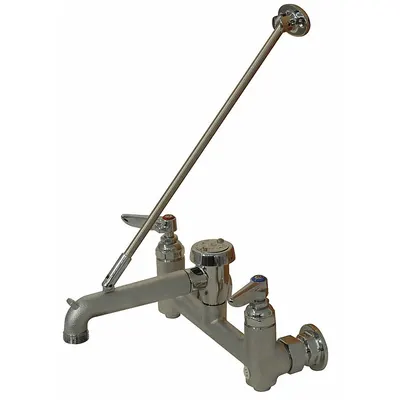 ADVANCE TABCO Straight Service Sink Faucet: Wall, Widespread, Brass, Chrome - Widespread Utility Faucets