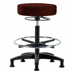 Vinyl Lab Stool, Height Range 24 1/2" to 34 1/2", 17" Seat Width, 17" Seat Depth, Fiberglass Base, 5 Glides