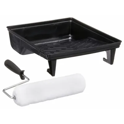 WOOSTER Paint Roller Kit: 4 Wire Cage Roller Frame, 9 in Roller Lg - Roller & Tray Kits