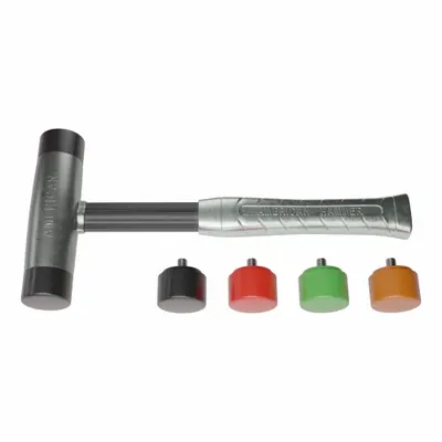 AMERICAN Replaceable Tip Hammer: Urethane, 1 1/2 lb Head Wt, 1 1/2 in Tip Dia, 11 1/2 in Overall Lg - Rubber-Tip Hammers