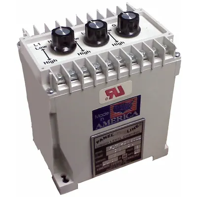 LUMENITE Liquid Level Controller: 220V AC, SPDT, DIN Rail, Relay - DIN Rail-Mounted Conductivity Level Controls