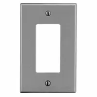 HUBBELL Wall Plate: Decorator-Rocker, 1 Gang, Gray, Midsize Size (MPN PJ26GY)