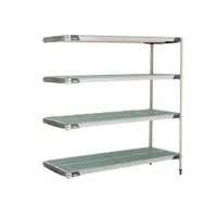 METRO Plastic Industrial Shelving: 24 in x 60 in, 62 in Overall Ht, 4 Shelves, Antimicrobial (MPN AX566GX3)