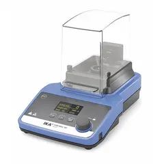 General-purpose tube mill grinder with 100 mL capacity for reproducible grinding of dry, brittle materials. Operates at 25,000 RPM maximum speed, accepts grain size up to 10 mm, and handles materials with hardness up to 5 Mohs. Runs on 100/120V AC power. Suitable for laboratory sample preparation.