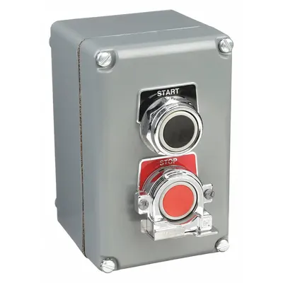 SCHNEIDER Control Station: (2) Push Buttons, 0 Pilot Lights, 2NO/2NC, Start/Stop - Push-Button Control Stations