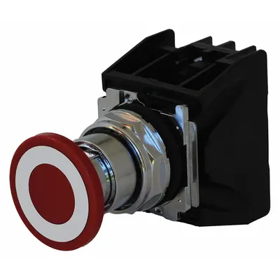 EATON Mushroom Head Push Button: 30 mm, Metallic, Mushroom Head Profile - Mushroom-Head Push Buttons