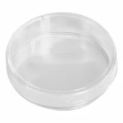 This 35 mm diameter polystyrene petri dish is sterile and clear with no surface treatment, supplied in a sleeve. It is used for microbial culture, sample observation, and laboratory incubation in clinical, pharmaceutical, and research settings.
